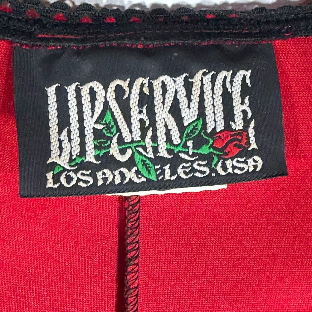 Lip Service Red Velvet Gothic Corset Dress Lace Up Mini Plus 2X VTG Y2K - Picture 6 of 13